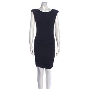 MAJE Black mini dress with glittery details on shoulders